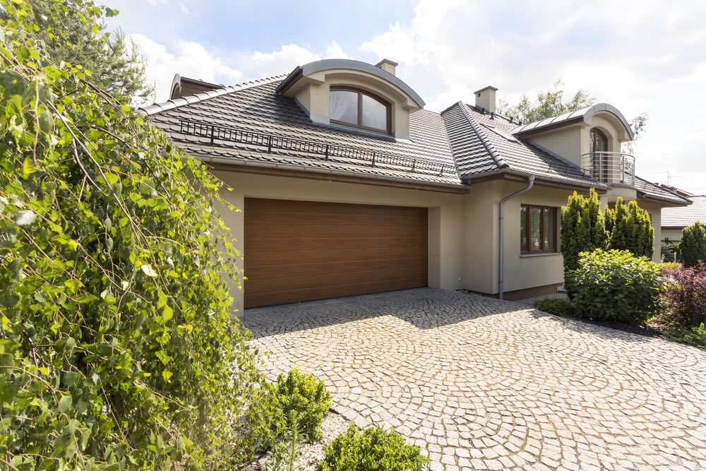 Sleek wood contemporary garage door 