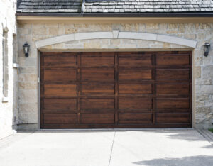 Dark wood custom garage doors - from wood to finish to everything in between