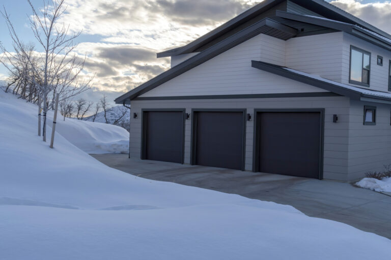 Garage door in winter