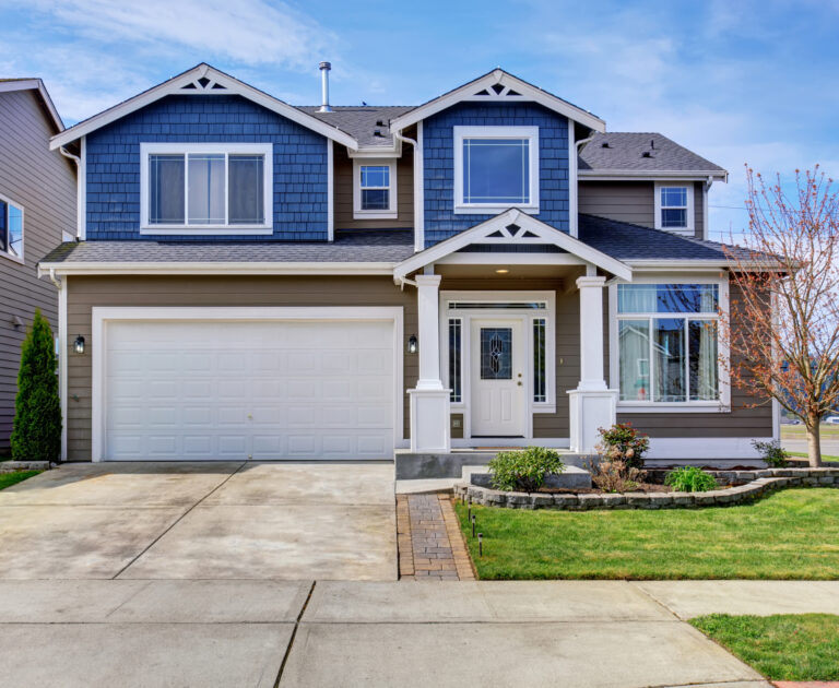 House with garage door sensor orange light