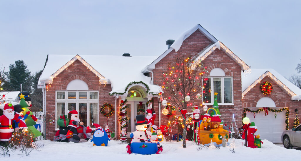 House and garage door decoration ideas for the holidays.