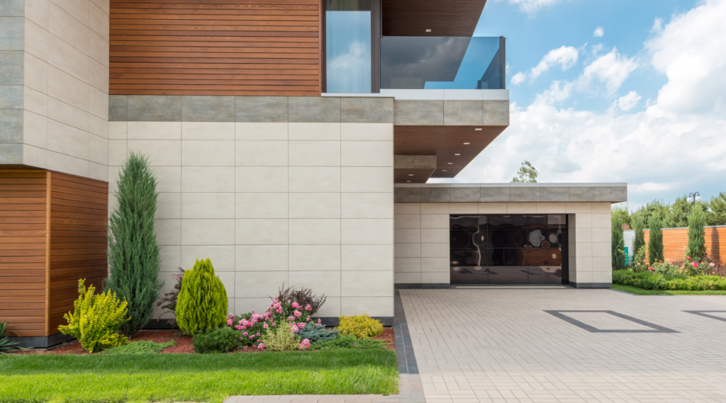 open garage door in the summer